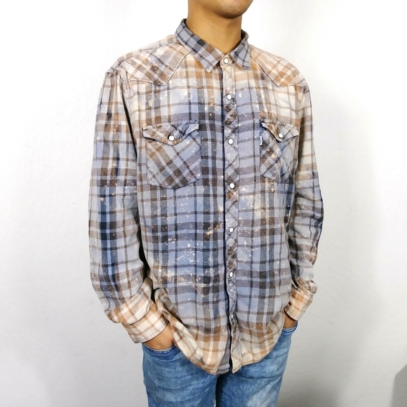 Bleach Splattered Flannels